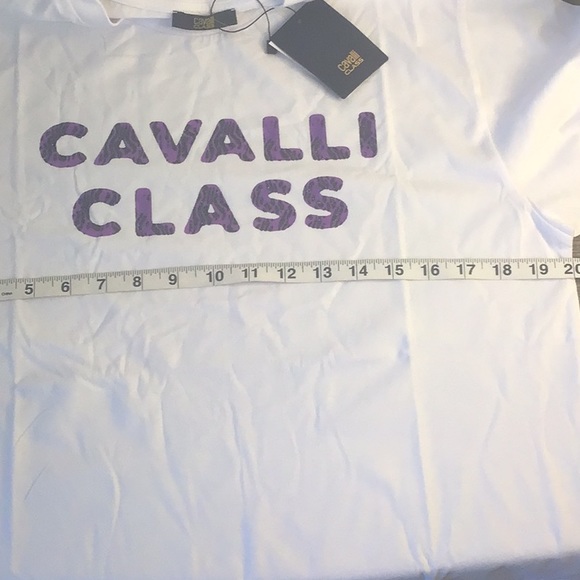 Cavalli Class Women White Short Sleeve Tee - Picture 5 of 8